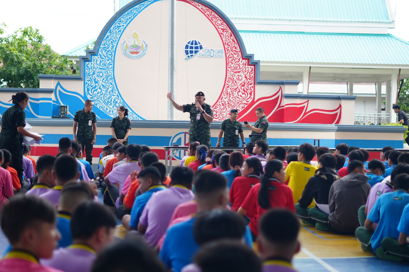 ภาพบรรยากาศ การคัดเลือกนักศึกวิชาทหาร ชั้นปีที่ 1 จำนวน 11 โรงเรียน โดยศูนย์ฝึกนักศึกษาวิชาทหาร มณฑลทหารบกที่ 22 วันอังคารที่ 26 พฤษภาคม 2569 ณ อาคารโดมอเนกประสงค์ โรงเรียนลือคำหาญวารินชำราบ